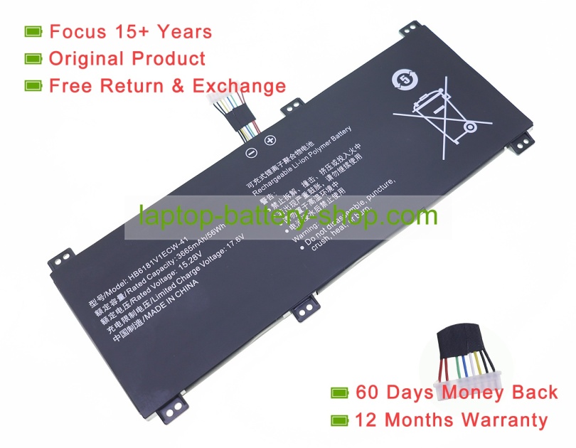 Honor HB6181V1ECW-41 15.28V 3665mAh original batteries - Click Image to Close