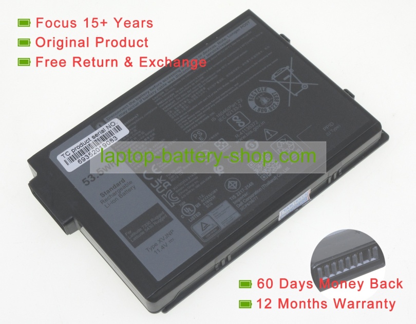 Dell XVJNP, 6JRCP 11.4V 4457mAh original batteries - Click Image to Close