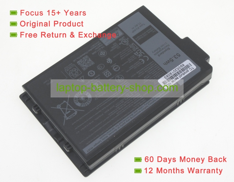 Dell XVJNP, 6JRCP 11.4V 4457mAh original batteries - Click Image to Close