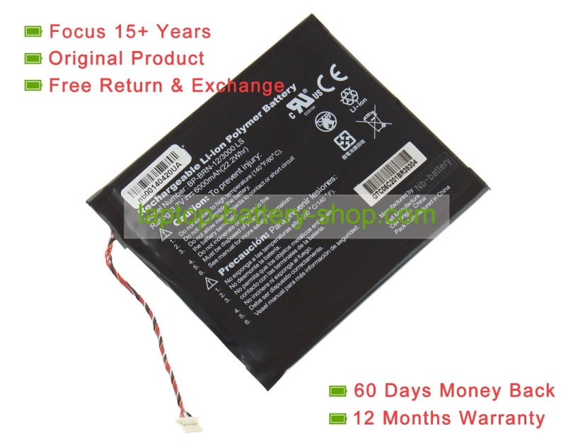 Vizio BP-BRN-12, BP-BRN-12/3000 3.7V 6000mAh original batteries - Click Image to Close