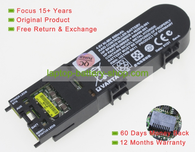 Hp 462976-001, 381573-001 4.8V 650mAh original batteries - Click Image to Close