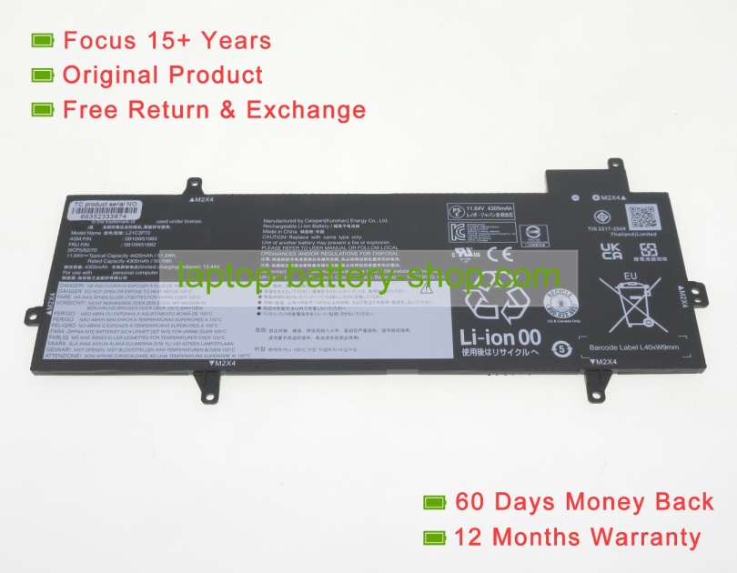 Lenovo L21B3P71, 5B10W51883 11.64V 4425mAh original batteries - Click Image to Close