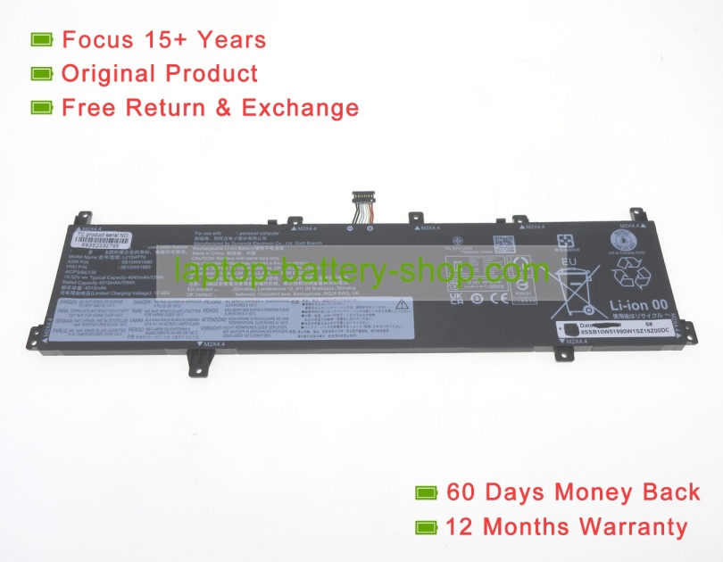 Lenovo L21L4P76, L21M4P76 15.52V 4642mAh original batteries - Click Image to Close