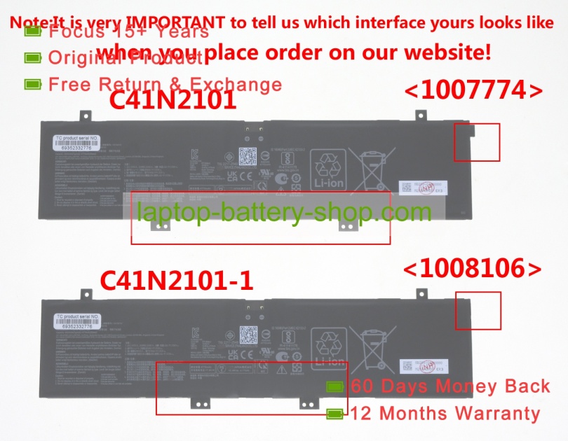 Asus 0B200-04110100, 0B200-04110000 15.48V 4770mAh original batteries - Click Image to Close