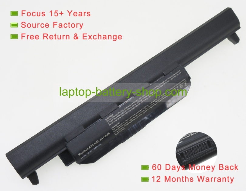 Asus A32-K55, A33-K55 10.8V 7800mAh replacement batteries - Click Image to Close