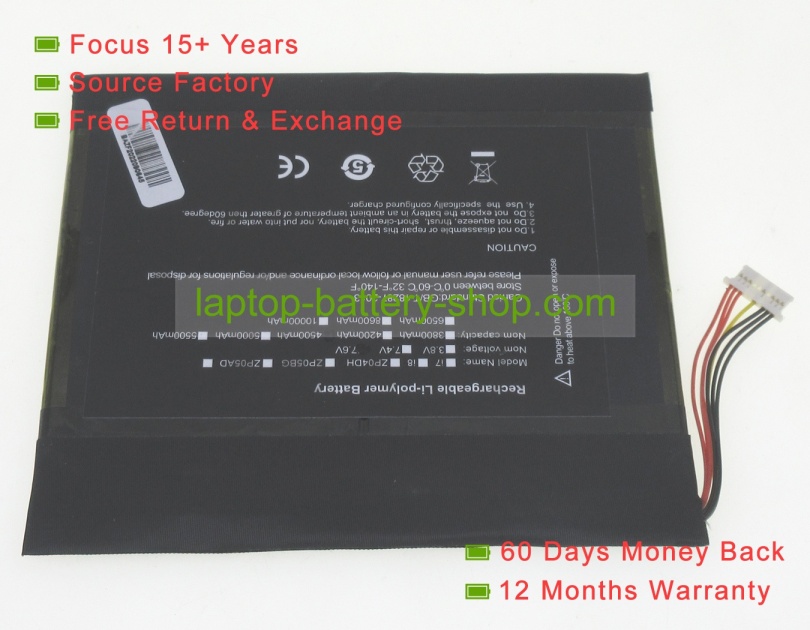 Chuwi 36134103P, 36134103 7.6V 4500mAh replacement batteries - Click Image to Close