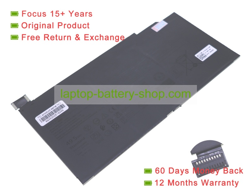 Dell 07HFP9, G8W13 11.4V 4123mAh original batteries - Click Image to Close