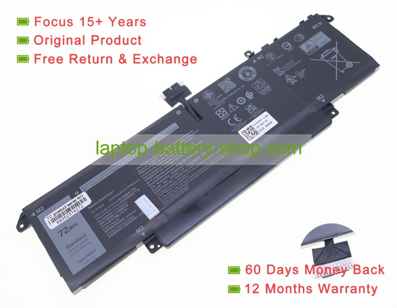 Dell CDTT2, P83V9 15.4V 4442mAh original batteries - Click Image to Close