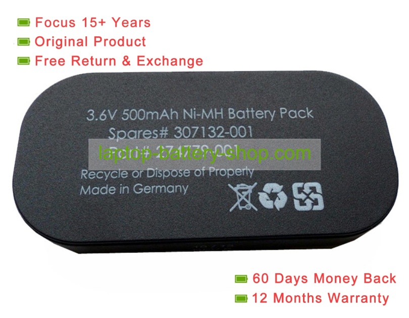 Hp 307132-001, 274779-001 3.6V 500mAh original batteries - Click Image to Close