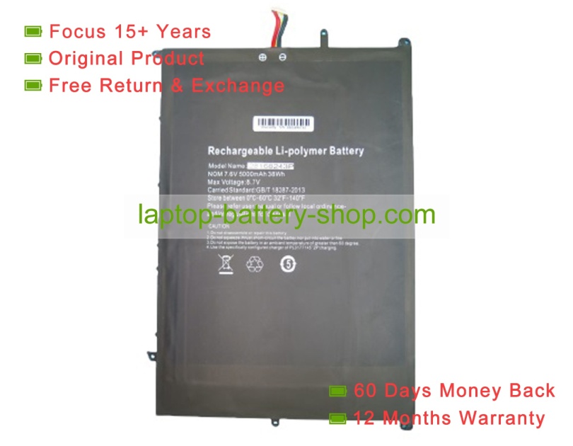 Rtdpart 28168243, 28168243P 7.6V 5000mAh original batteries - Click Image to Close