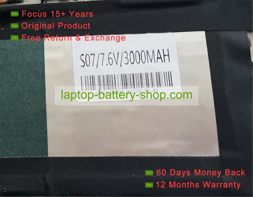 Rtdpart S07 7.6V 3000mAh original batteries - Click Image to Close