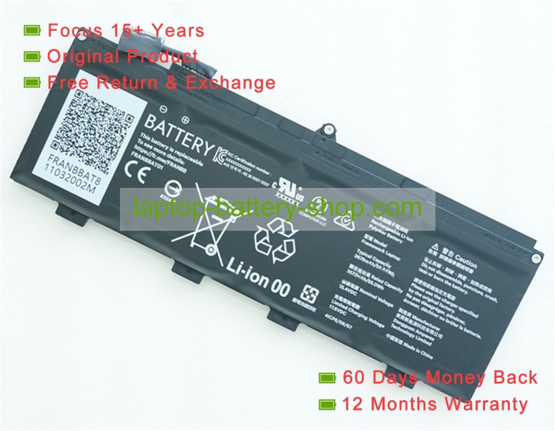 Dell 110320034, FRANBBATO1 15.4V 3572mAh original batteries - Click Image to Close