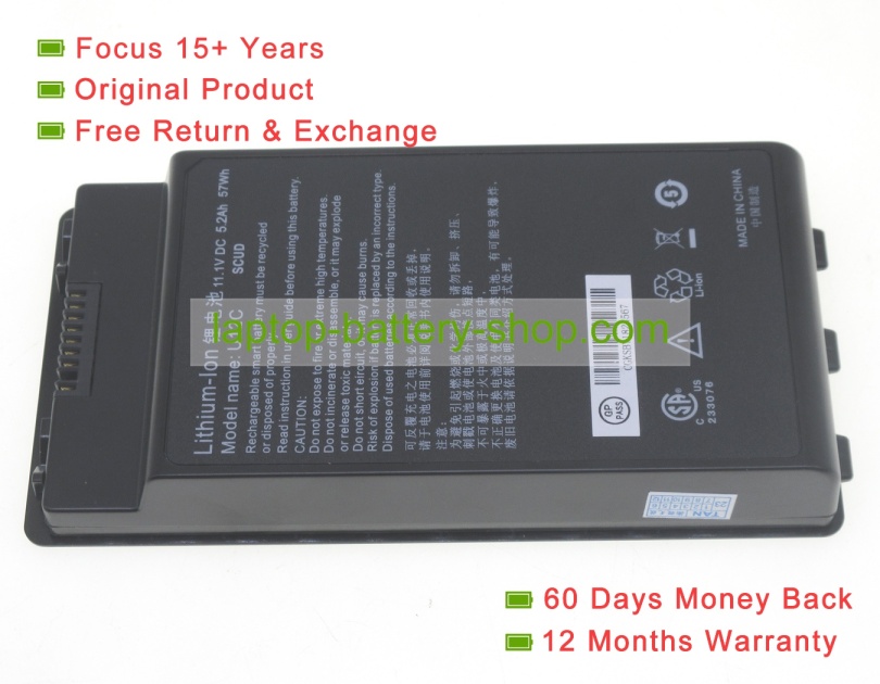 Durabook SCUD, U12C 11.1V 5200mAh original batteries - Click Image to Close