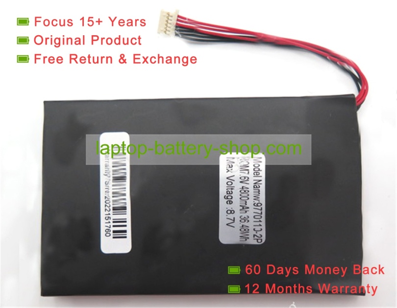 Rtdpart 9770110, 9770110-2P 7.6V 4800mAh original batteries - Click Image to Close