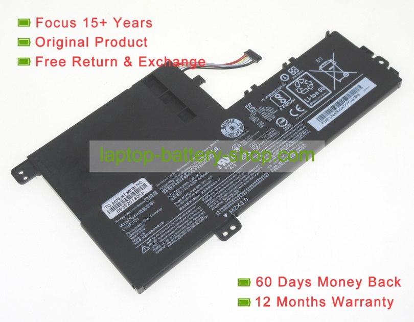 Lenovo L14M2P21, L14L2P21, IdeaPad 500S 7.4V 4050mAh original batteries - Click Image to Close