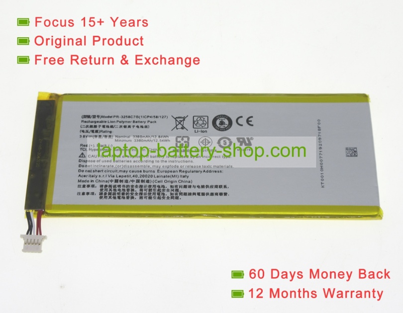 Acer KT.0010H.007 3.85V 7300mAh original batteries - Click Image to Close