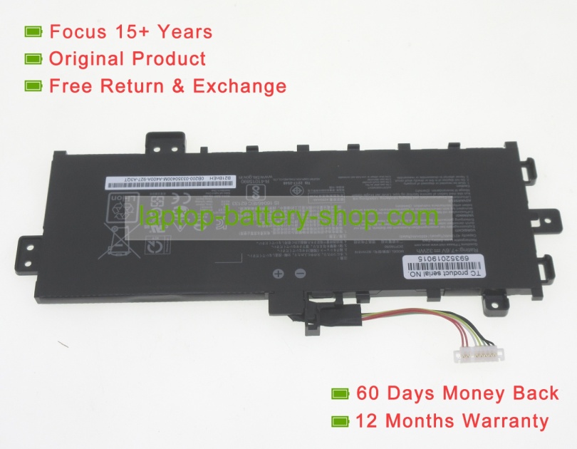 Asus B21Bn2H, B21N1818-3 7.3V or 7.6V 4110mAh original batteries - Click Image to Close