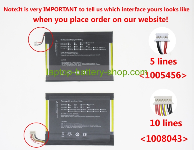 Jumper H31120155P, H-29140160P 7.6V 3500mAh original batteries - Click Image to Close