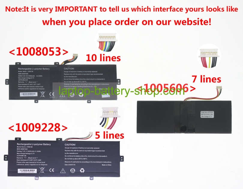 Medion 3786128, 40067936 7.6V 5400mAh original batteries - Click Image to Close