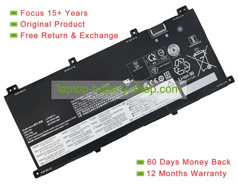 Lenovo 5B10W51897, SB10W51998 11.58V 4170mAh original batteries - Click Image to Close