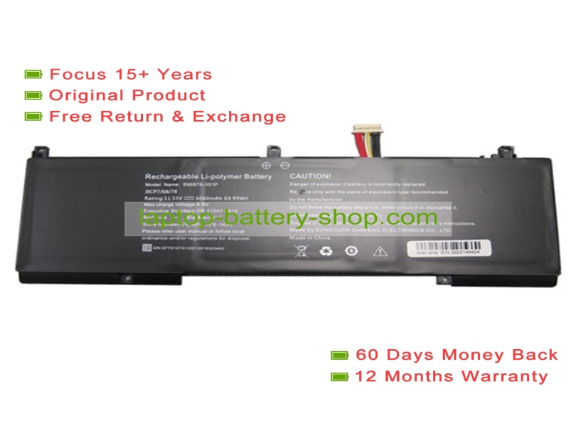 Rtdpart 696878-3S1P, 696878 11.55V 6060mAh original batteries - Click Image to Close