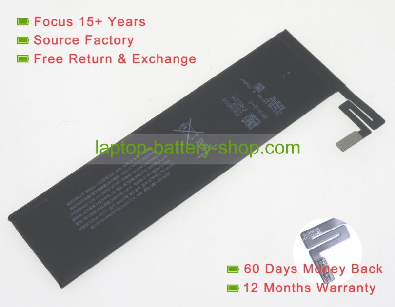 Apple 020-8446, A1542 3.78V 2024mAh replacement batteries - Click Image to Close