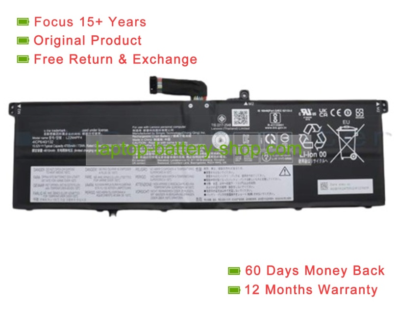 Lenovo L22D4PF4, L22C4PF4 15.52V 4705mAh original batteries - Click Image to Close