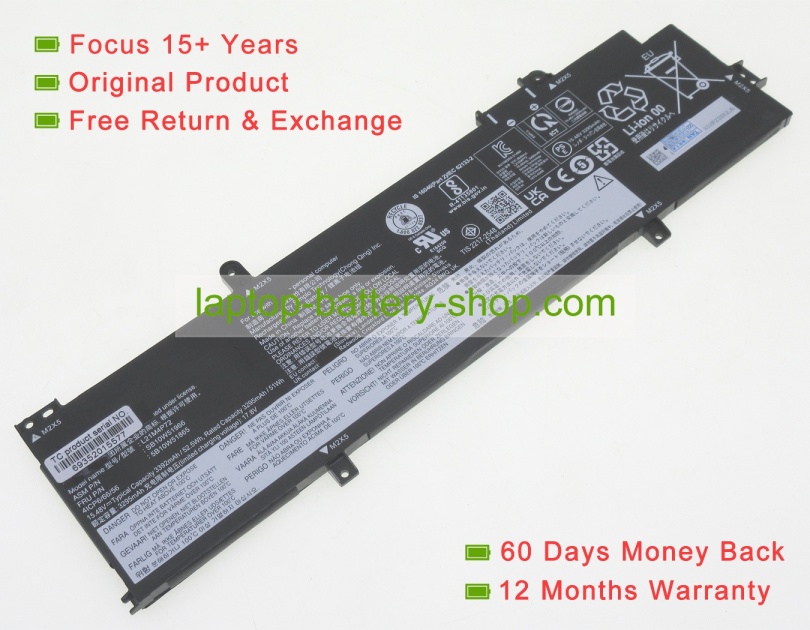 Lenovo SB10W51966, 5B10W51865 15.48V 3392mAh original batteries - Click Image to Close