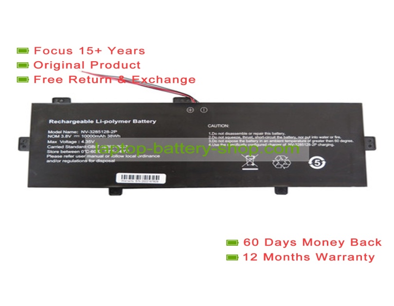 Rtdpart NV-3285128-2P, 3285128-2P 3.8V 10000mAh original batteries - Click Image to Close