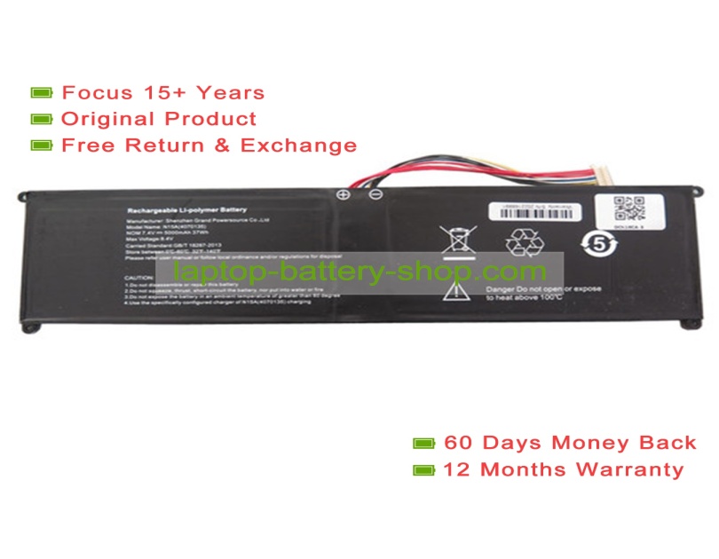 Rtdpart N15A, 4070135 7.4V 5000mAh original batteries - Click Image to Close