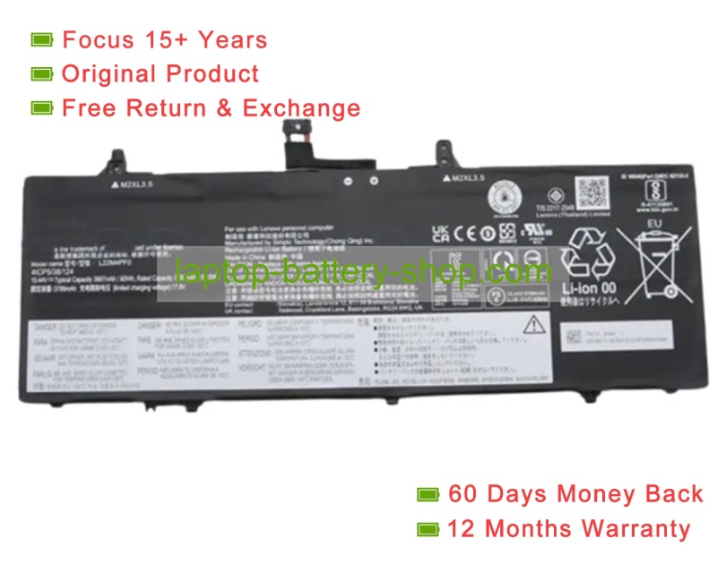 Lenovo L22M4PF0, 5B11J63612 15.44V 3886mAh original batteries - Click Image to Close