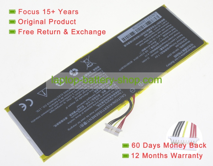 Other 356184-2S1P 7.6V 2950mAh original batteries - Click Image to Close