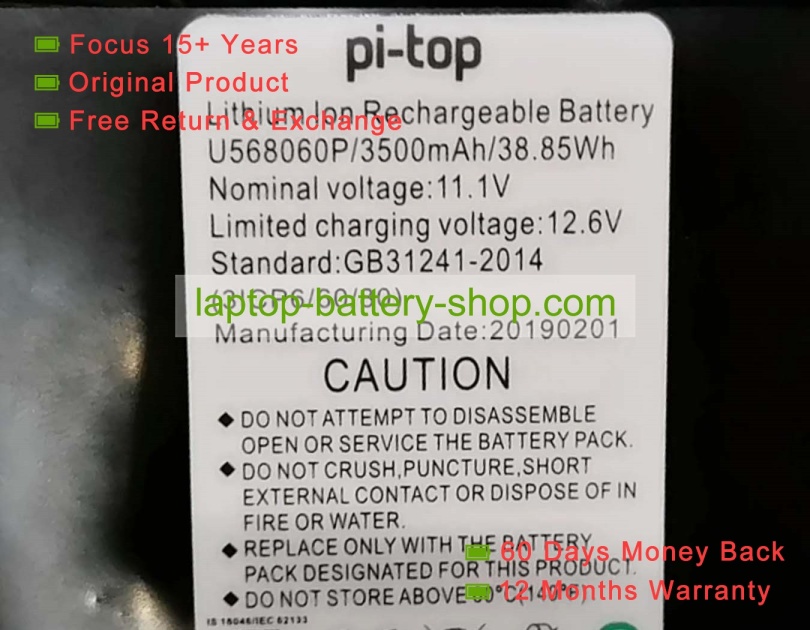 Other U568060P 11.1V 3500mAh original batteries - Click Image to Close