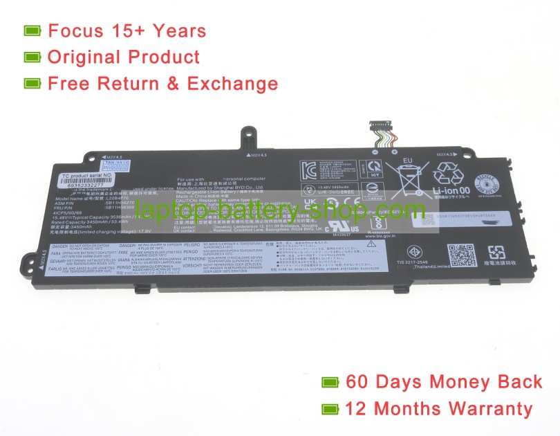 Lenovo L22D4P70, L22C4P70 15.48V 3450mAh original batteries - Click Image to Close