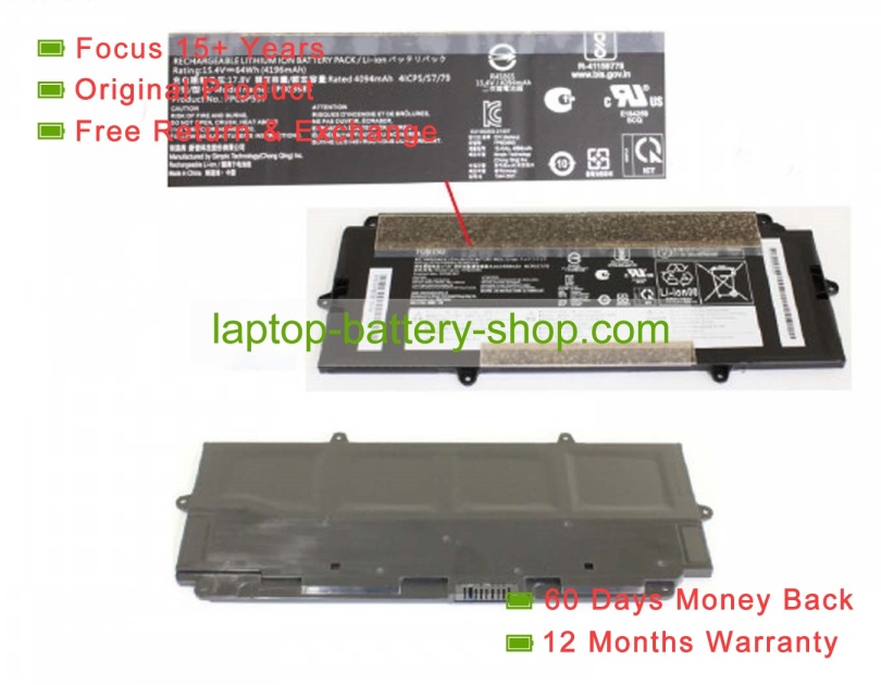 Lenovo FPCBP597, FPB0368S 15.4V 4196mAh original batteries - Click Image to Close