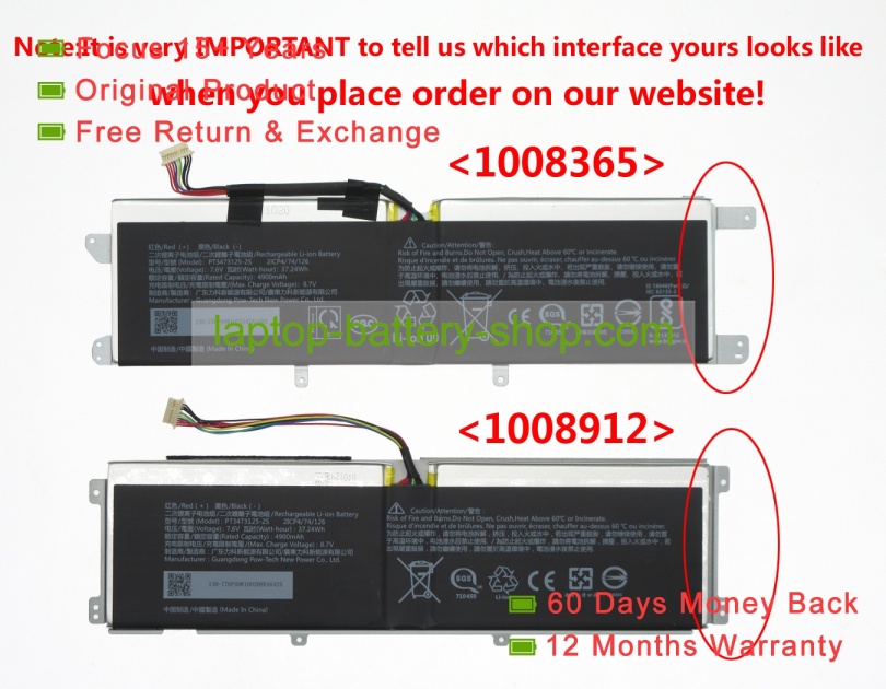 Avita PT3473125-2S, I5-1035G1 7.6V 4900mAh original batteries - Click Image to Close