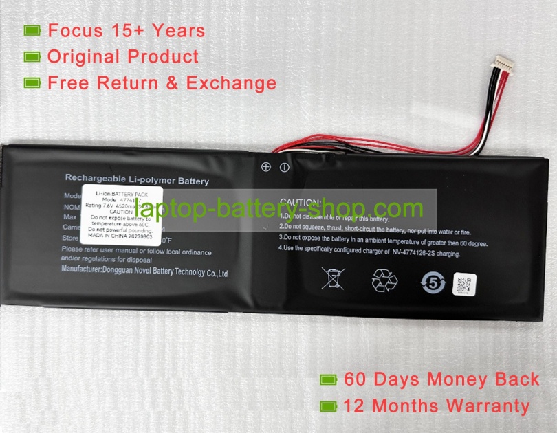 Other 4774127 7.6V 4520mAh original batteries - Click Image to Close