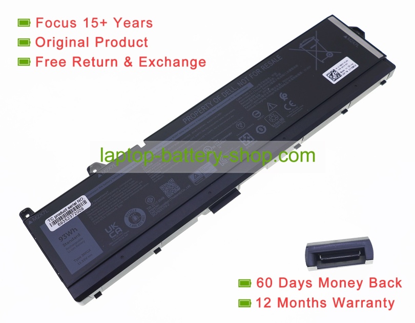 Dell 1XM5X, 3RFGX 11.55V 7680mAh original batteries - Click Image to Close