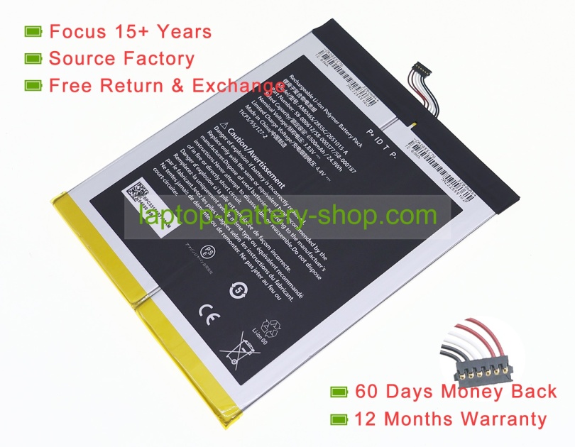 Amazon 58-000377, 2855C7 3.83V 6500mAh replacement batteries - Click Image to Close
