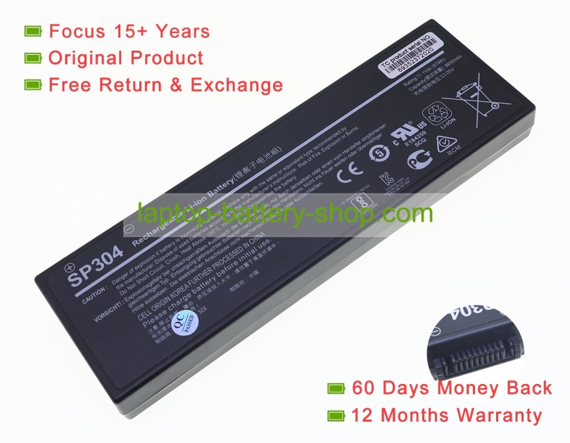 Samsung SP304 11.1V 8739mAh original batteries - Click Image to Close