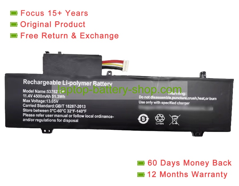 Other 5375275, 5375275P 11.4V 4500mAh original batteries - Click Image to Close