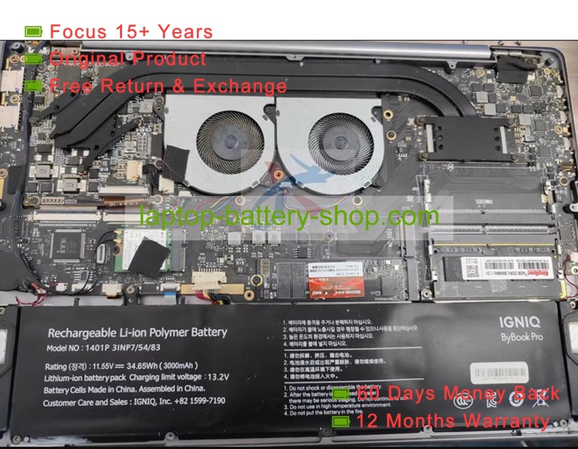 Other 1401P 11.55V 3000mAh original batteries - Click Image to Close
