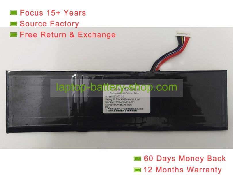 Other 597077-3S, 597077 11.55V 4500mAh replacement batteries - Click Image to Close