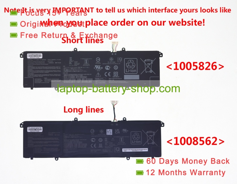 Asus 0B200-03750400, C31N1905-1 11.55V 4210mAh original batteries - Click Image to Close