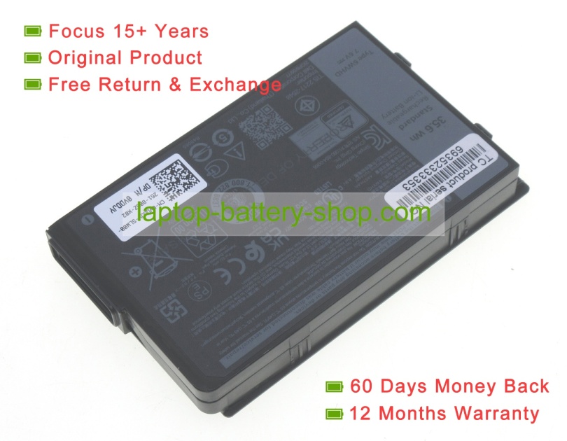 Dell VDDJY, 6WVHD 7.6V 4684mAh original batteries - Click Image to Close