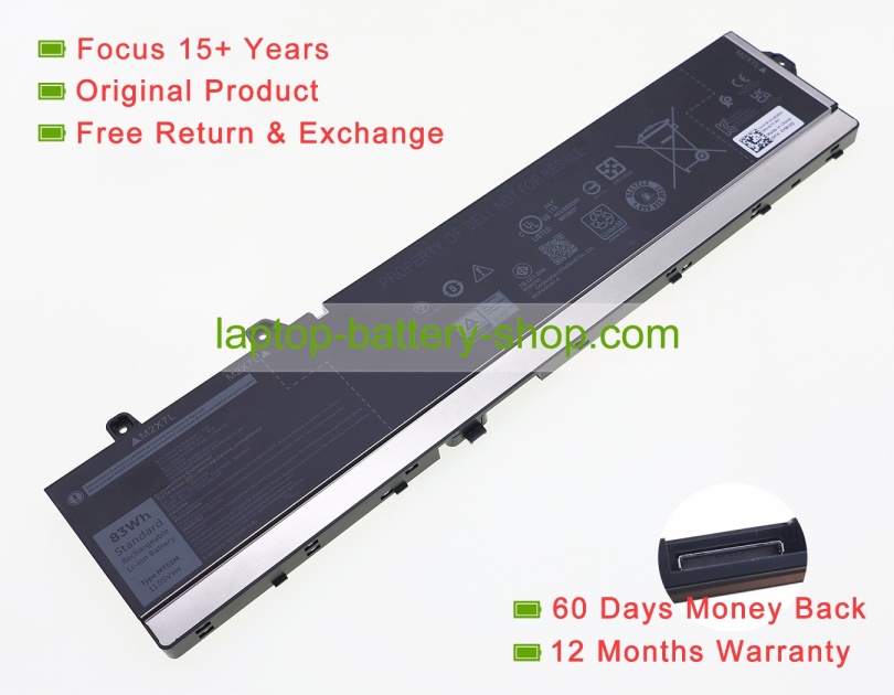 Dell MT61M, YM1XD 11.55V 6827mAh original batteries - Click Image to Close