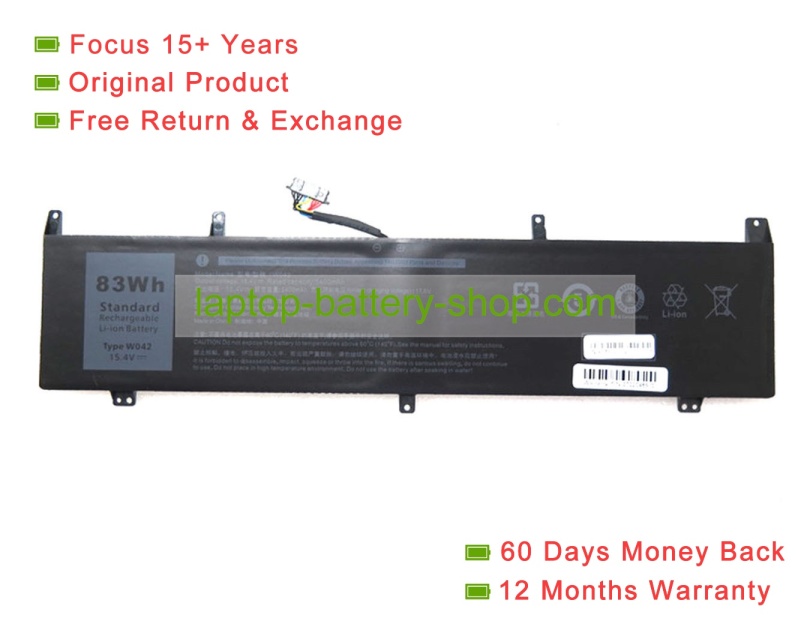 Dell W042 15.4V 5400mAh original batteries - Click Image to Close