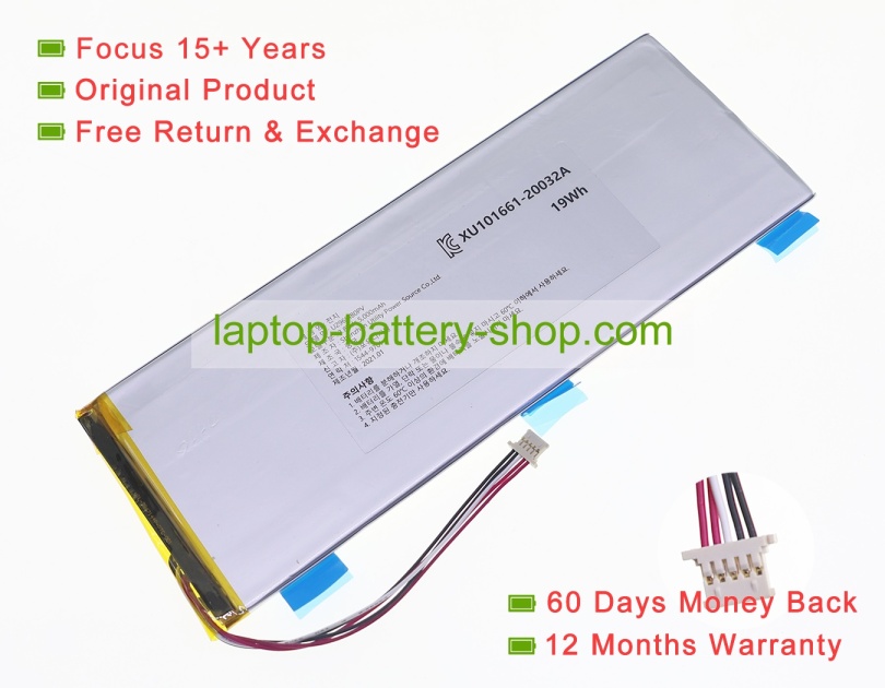 Rtdpart U2968180PV, 2968180 3.8V 5000mAh original batteries - Click Image to Close