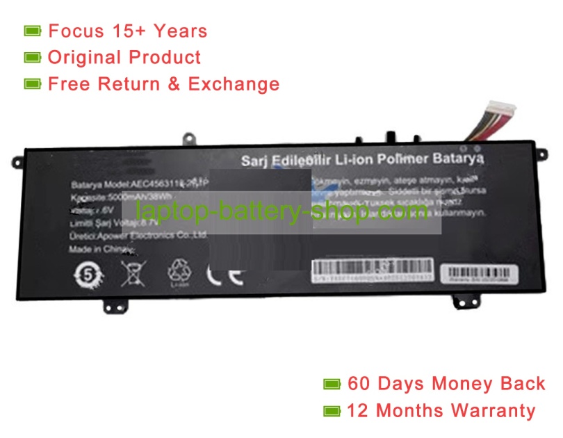 Rtdpart AEC4563113-2S1P, 4563113 7.6V 5000mAh original batteries - Click Image to Close