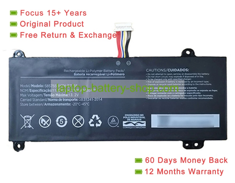 Other 585755 11.55V 3000mAh original batteries - Click Image to Close